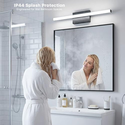 36Inch LED Bathroom Vanity Light Bar 5700K Dimmable Led Bathroom Light Over Mirror Modern Bath Wall Light Cool White ETL Certified 34W 2Pack - color: 2 Pack - Black 5700k Daylight, size: 36 Inch