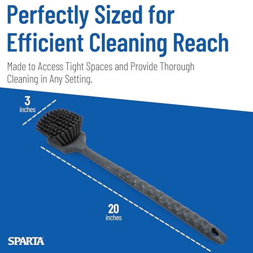 SPARTA 20 Inch Floater Scrub Brush, Polybutylene Bristles, Black