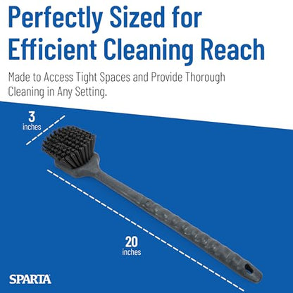 SPARTA 20 Inch Floater Scrub Brush, Polybutylene Bristles, Black