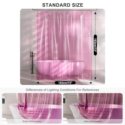 AmazerBath Pink Clear Shower Curtain Liner for Valentines, 100% EVA Soft Heavy Duty Shower Curtain and Liner 2-in-1, 72x72 Luxury Plastic Weighted Shower Liner Bathroom - color: Rainbow Vibrant Haven, size: 72"W x 72"L (Pack of 1)
