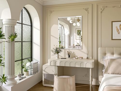 Frameless Bathroom Mirror, 18" x 26" Beveled Wall Mirror | 5mm HD glass, 20mm beveled edge, frameless, anti-rust, shatterproof, french cleat, horizontally or vertically - size: 18"L x 26"W