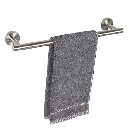 TocTen Bath Towel Bar - Thicken SUS304 Stainless Steel Bathroom Towel Holder, Towel Rod for Bathroom Heavy Duty Wall Mounted Towel Rack Hanger (16IN, Brushed Nickel) - color: Brushed Nickel, size: 16IN