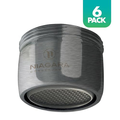 Niagara Conservation N3210BBN-PC-TU 1-Spray 1 GPM .94-in. Pressure-Compensating Bubble-Spray Faucet Aerator Brushed Nickel, 6-Pack | Bathroom Sink and Kitchen Sink Aerator for Home Improvement - color: Brushed Nickel, style: 1.0 GPM (Bubble)