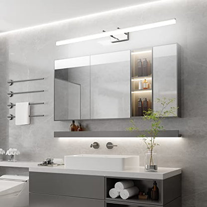 Aipsun 48 inch LED Vanity Lights Adjustable Bathroom Wall Light Fixtures Bathroom Lighting Fixture Over Mirror Chrome Modern Vanity Lighting 5500K - color: Chrome, size: 47.2 in