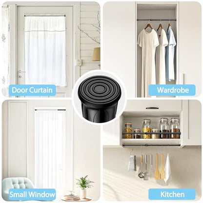 Spring Tension Curtain Rod Short Tension Rod (Black,12" to 19"-2Pcs) - color: Black, size: 12" to 19"-2Pcs