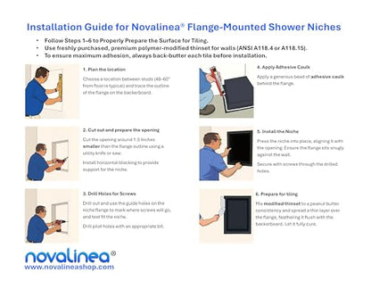 Ready-to-Tile Rectangular Shower Niche – 28" x 17" Double Uneven Shelves – Made in USA – Recessed Wall Niche - size: 28" x 17" Double Uneven Shelves (USA)