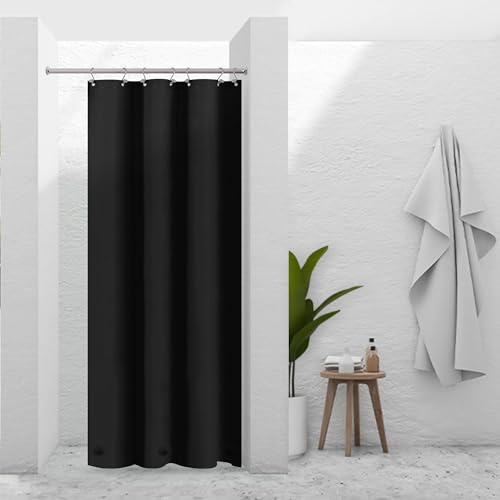 Barossa Design Black Stall Shower Curtain Liner 36" W x 72" H | Waterproof PEVA, 3 Bottom Magnets, Metal Grommets, Lightweight Plastic Shower Liner 36x72 Inches for Small Bathroom Stall - color: Black, size: 36"W x 72"L (Pack of 1)
