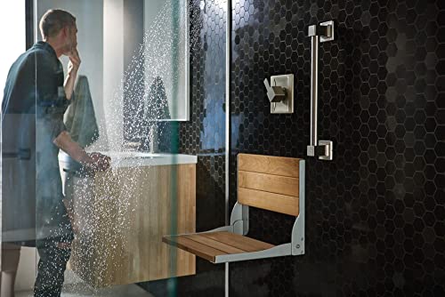 Moen YG8818BN Bathroom Safety 18-Inch Stainless Steel Modern Bathroom Grab Bar, Brushed Nickel - color: Brushed Nickel, size: 18 Inch