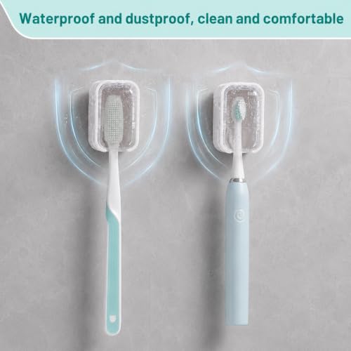 Toothbrush Holders for Bathroom 2PCS Wall Mounted Tooth Brush | Single Toothbrushes Dispenser Storage Organizer for Home and Travel