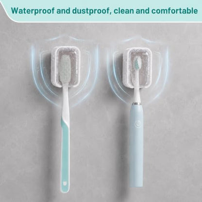 Toothbrush Holders for Bathroom 2PCS Wall Mounted Tooth Brush | Single Toothbrushes Dispenser Storage Organizer for Home and Travel