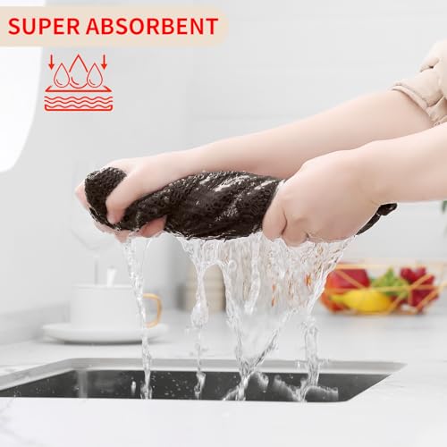 Homaxy 100% Cotton Waffle Weave Kitchen Dish Cloths, 9-Pack, Dark Brown | Ultra Soft Absorbent Dish Towels, Quick Drying Dish Rags with Hanging Loop, 12 x 12 Inches - color: Dark Brown, size: 12 x 12 - 9 Pack