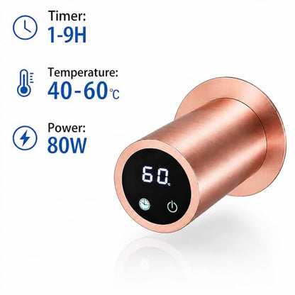 Bathroom Heated Towel Rack, Rose Gold Towel Warmer, 3 Bars, 110V | Smart Touch Control, Wall Mounted, Concealed Hardwired, Stainless Steel, Dry Towels in Modern Bathrooms, Space-Saving Design - color: Rose Gold-3 Bars