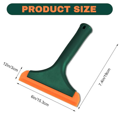 Small Silicone Window Squeegee, Auto Windshield Water Blade Scraper, Multifunctional Auto Squeegee with 5.9 Inch Blade and Non-Slip Handle for Car Window, Home Cleaning (Dark Green, 1PCS) - color: Dark Green