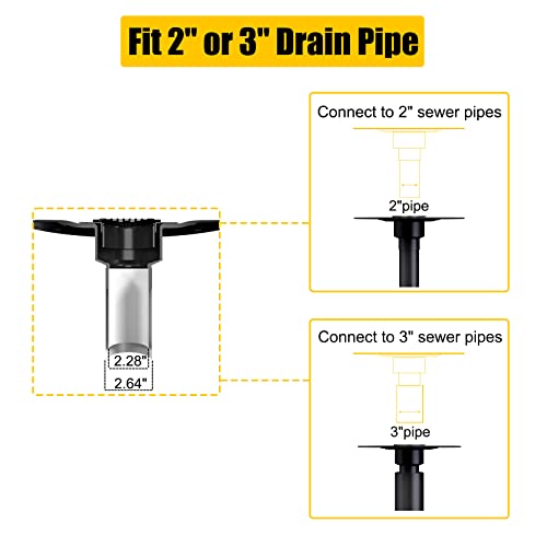 Shower Drain Kit 4 Inch Stainless Steel Grate with Vertical ABS 2 Inch Flange for Schluter Systems Kerdi Drain - Brushed Nickel | 4 Inch Square Shower Drains Compatible with Schluter Drains, Vertical ABS Shower Flange for Schluter-Kerdi System - color: Br