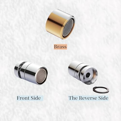 360° Swivel Faucet Aerator, Solid Brass Aerator For Sink Faucet, Sink Aerator,Fits 15/16'' Male & 55/64'' Female Thread(2 Sets)