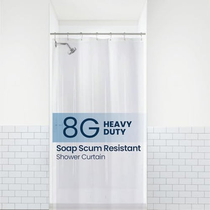 LiBa Shower Curtain PEVA 8G, 36x72 Inch Waterproof Clear | Non-toxic shower liner, waterproof plastic shower curtain, rust-proof grommets, weighted magnets, bathroom accessories - color: 8g Peva - Clear, size: 36"W x 72"L (Pack of 1)