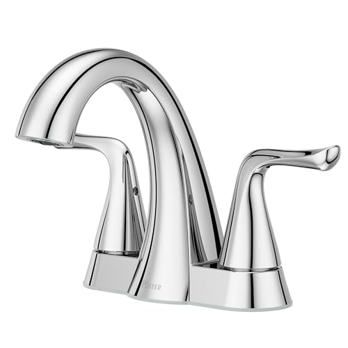 Pfister Willa Bathroom Sink Faucet 4 inch Centerset 2-Handle 3-Hole NSF Certified Polished Chrome Finish with Push & Seal Drain TiteSeal Mounting Technology LF048MALCC - color: Polished Chrome, size: 1 Pack