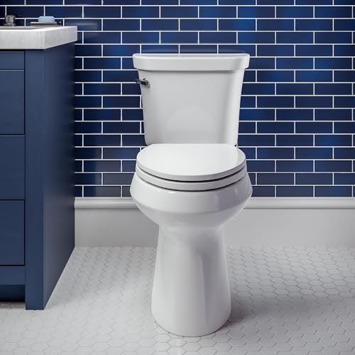 Mayfair Preston Easy to Clean Single Hinge Toilet Seat, Modern Slow Close Plastic Toilet Seat, Made in USA, Elongated, White - size: Elongated