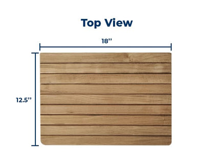 18" Wall Mounted Teak Wood Folding Shower Seat Bench | Wall Mounted, Teak Wood Construction, Folding Design, Shower Seat Bench for Bathroom Safety and Space Saving Use - size: 18"