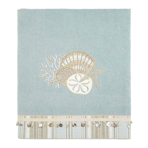 Avanti Linens - Bath Towel, Soft & Absorbent Cotton Towel (By the Sea Collection, Mineral) - color: Mineral, size: Bath Towel