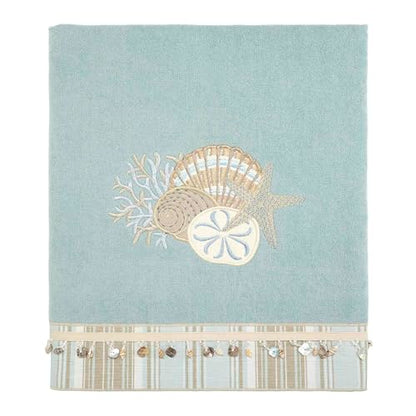Avanti Linens - Bath Towel, Soft & Absorbent Cotton Towel (By the Sea Collection, Mineral) - color: Mineral, size: Bath Towel