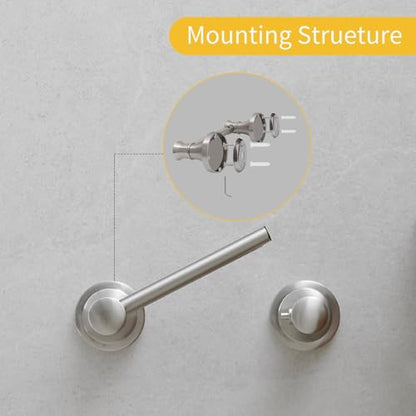 Bathroom Toilet Paper Holder Wall Mount Tissue Holder Brushed Nickel | Rustproof Toilet Tissue Roll Holder, Flexible Double Post Pivoting Handle, Bathroom Accessories SUS304 Stainless Steel - color: Brushed Nickel