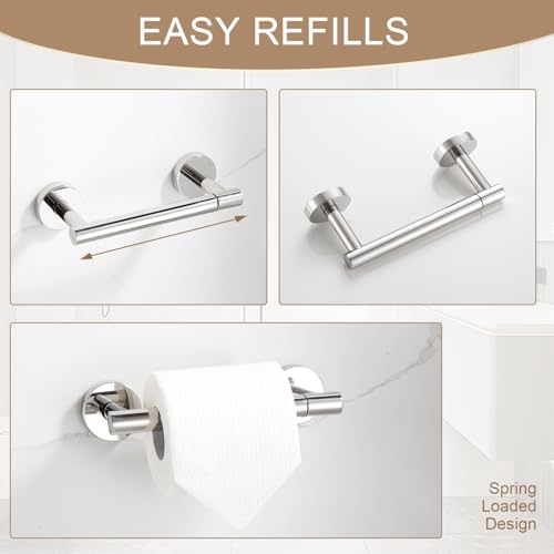 BGL Toilet Paper Holder Mirror Polish Wall Mount, Bathroom Toilet Paper Holder Brushed Nickel SUS 304 Stainless Steel, Double Post Pivoting Toilet Paper Roll Holder for Bathroom RV - color: Mirror Polish