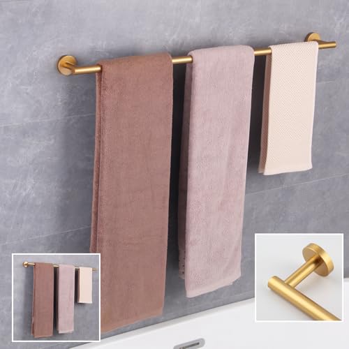 GERZWY Stainless Steel 33-Inch Bathroom Towel Bar Gold Towel Rack Wall Mounted Towel Rail Bath Towel Rod AG1101C85-BE - color: Gold, size: 32 Inch (Pack of 1)