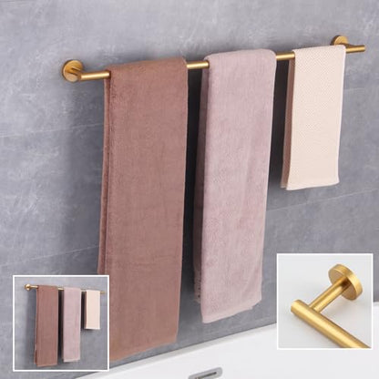 GERZWY Stainless Steel 33-Inch Bathroom Towel Bar Gold Towel Rack Wall Mounted Towel Rail Bath Towel Rod AG1101C85-BE - color: Gold, size: 32 Inch (Pack of 1)