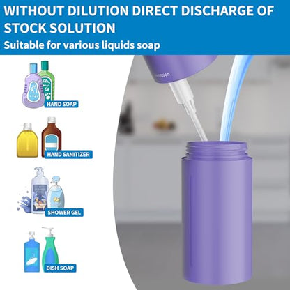 Automatic Soap Dispenser Touchless, Hands-Free, Multi Adjustable Volume, Long Battery Life, Compatible with Thick & Thin Dish/Hand Soap for Bathroom and Kitchen, Easy for Toddlers, Purple - color: Matte Purple