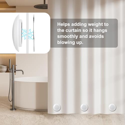 12 PCS Shower Curtain Weights Magnetic Curtain Magnets | Heavy Duty Shower Curtain Weights Help Keep Curtain Liners in Place, Also Suitable for Drapery, Flags and Tablecloths