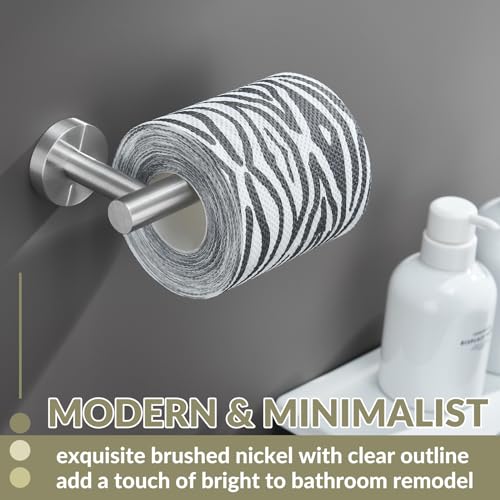 Brushed Nickel Toilet Paper Holder for Restroom, Wall Mounted | 304 Stainless Steel Tissue Holder, Rust-resistant for Bathroom, Powder Room, Vanity, Stable Drilling Mounted, Space-saving - color: Brushed Nickel