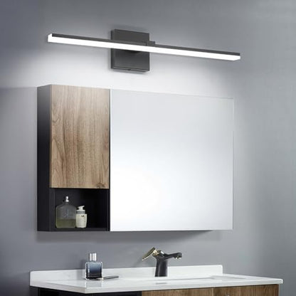 Black Bathroom Light Fixtures Modern Vanity Lights for Bathroom 24in LED Bath Lights Bar 5CCT Dimmable - color: Black- 5CCT& Dimmable, size: 24-inch