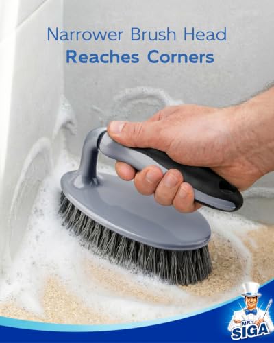 MR.SIGA Heavy Duty Scrub Brush with Comfortable Grip for Bathroom Shower | Strong bristles with effective scrubbing power, ideal for kitchen, bathroom, shower and everyday household cleaning.