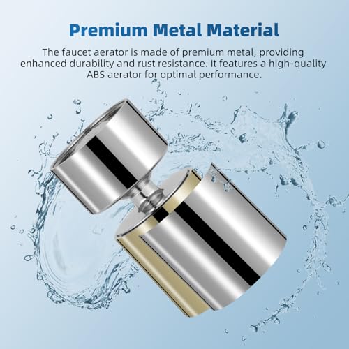 Hibbent Metal NSF/ANSI/CAN 372 Faucet Aerator with Dual-function, Silver | Kitchen Sink Aerator, Bathroom Sink Sprayer Attachment, Faucet Replacement Part 55/64'' Female Thread - color: Silver, style: Classic 360 Degree Faucet Aerator