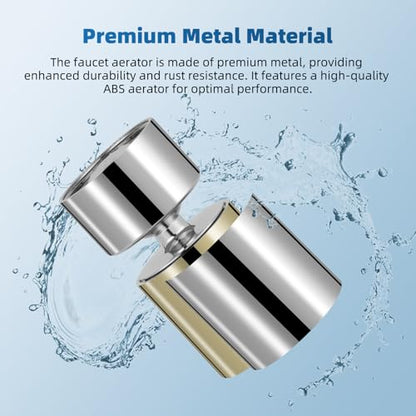 Hibbent Metal NSF/ANSI/CAN 372 Faucet Aerator with Dual-function, Silver | Kitchen Sink Aerator, Bathroom Sink Sprayer Attachment, Faucet Replacement Part 55/64'' Female Thread - color: Silver, style: Classic 360 Degree Faucet Aerator