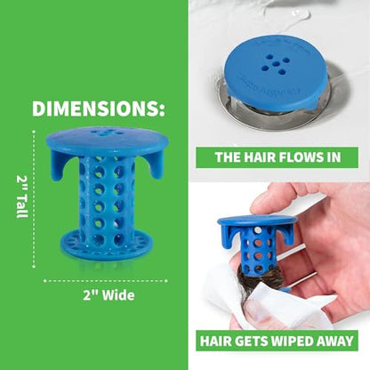 SinkShroom SSBLU988 Sink Drain Protector Hair Catcher/Strainer/Snare, Blue - color: Blue