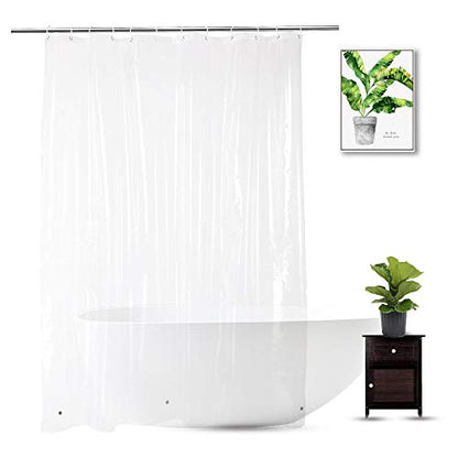 Clear Shower Curtain Liner 72 x 75 inch, PEVA Heavy Duty Shower Liner with 3 Weights, Transparent, 100% Waterproof - color: Clear, size: 72"W x 75"L (Pack of 1)