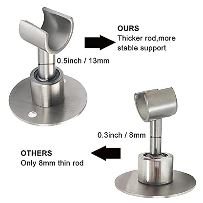 Shower Head Holder Wall Mount,Stainless Steel Handheld Shower Head Holder,Adjustable Shower Spray Holder Metal Shower Head Bracket - style: Brushed stainless steel