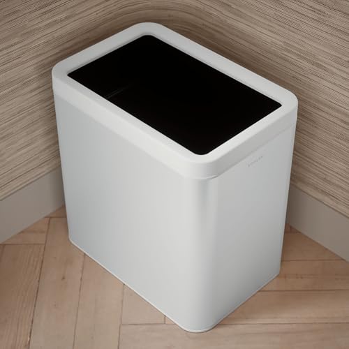 Kohler K-31314-STW 25-Liter Open-Top Trash Can, White Stainless Steel - color: White Stainless Steel, size: 6.6 Gallon - Open Top
