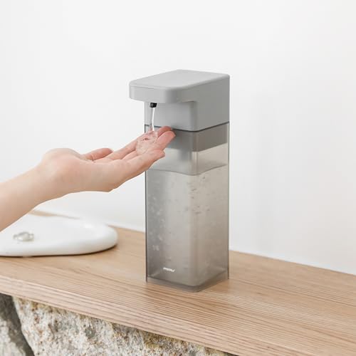 mooas Multi Auto Gel Hand Soap Dispenser, Automatic, Rechargeable (Grey) | 3-Level Adjustable, IPX7 Waterproof, USB-C Charging, 15.2oz Capacity, Liquid Soap, Automatic Cleaning, Kitchen, Bathroom - color: Gray