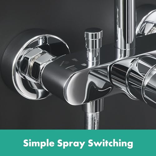 hansgrohe Crometta S Showerpipe 240 1jet with manual shower mixer - size: with mixer, style: 1 spray mode