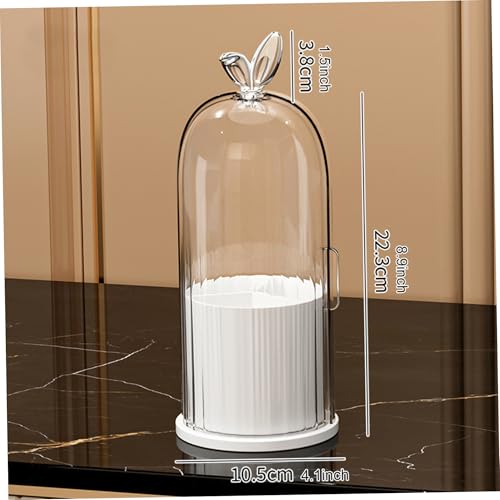 Covered Toothbrush Holders, Space-Saving Bathroom Organizer for Countertop, Dust-Free Vanity Storage for Makeup Brushes & Cosmetics, Ivory White Organizer Box