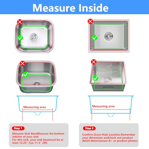 Sink Protectors for Kitchen Sink 12"x11"Silicone Sink mat 2pcs | Various sizes and styles,Protector for sinks and dish,Withstand to 500F,Food-grade silicone ,raised feet,Dishwasher Washing - size: 12"x11" x2 Center