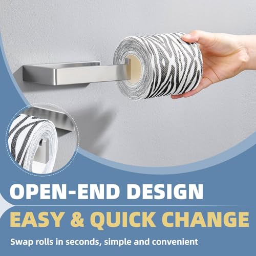 Square Toilet Paper Holder, Brushed Nickel, 304 Stainless Steel | Space-saving for Apartments, RVs, Small Bathroom, Wall Mounted Tissue Holder, Easy Roll Changes, Fits Most Rolls Size - color: Brushed Nickel