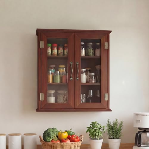 ChooChoo Bathroom Wall Cabinet, Medicine Cabinet with Acrylic Doors, Wall Mounted Over The Toilet Storage Cabinet with Adjustable Shelves for Bathroom, Kitchen, and Laundry Room, Walnut - color: Walnut