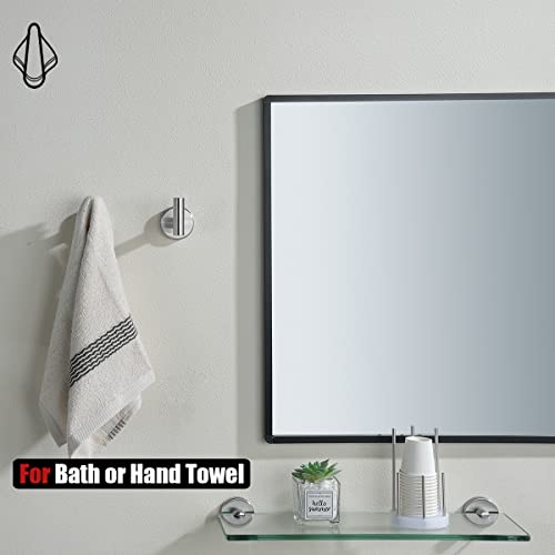JQK Bathroom Towel Hook, Coat Robe Clothes Bath Wall Hooks for Kitchen Garage SUS 304 Stainless Steel Thick 0.8mm, 4 Pack Brushed Finish, TH100-BN-P4 - color: Brushed, size: 4 Pack