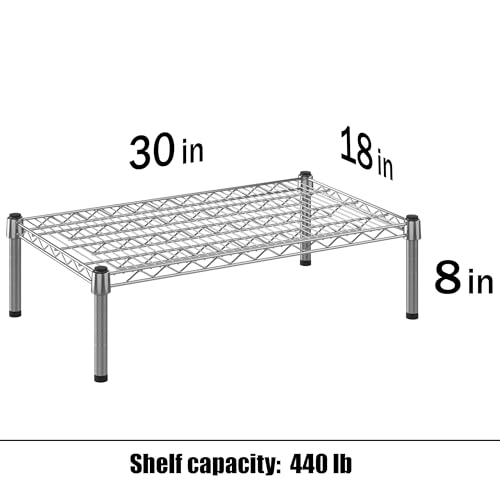 18" Deep x 30" Wide x 8" Height 1-Tier Wire Shelving Kit | NSF Commercial Storage Rack Unit - size: 18" Deep x 30" Wide