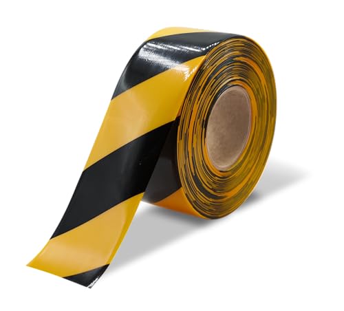 Ultra Line Ultra Durable Chevron/Hazard Floor Marking Tape for Safety, Caution, Warning, Flooring, Heavy-Duty, Peel and Stick, Adhesive, Industrial Quality, Black and Yellow, 3" by 100' Roll - color: Black and Yellow, size: 3" by 100' Roll
