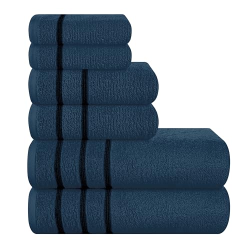 MyOwn Ultra Soft 6 Pack Cotton Towel Set, Contains 2 Bath Towels 28x55 inch, 2 Hand Towels 16x24 inch & 2 Wash Coths 12x12 inch, Ideal Everyday use, Compact & Lightweight - Mineral Blue, 71660 - color: Mineral Blue, size: 6-Piece Towel Set